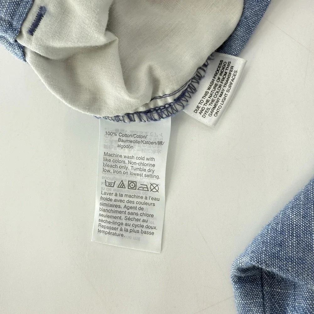 J.Crew Factory Cotton Chambray Jogger Cropped Pants Women's Size 12 Preppy Beach